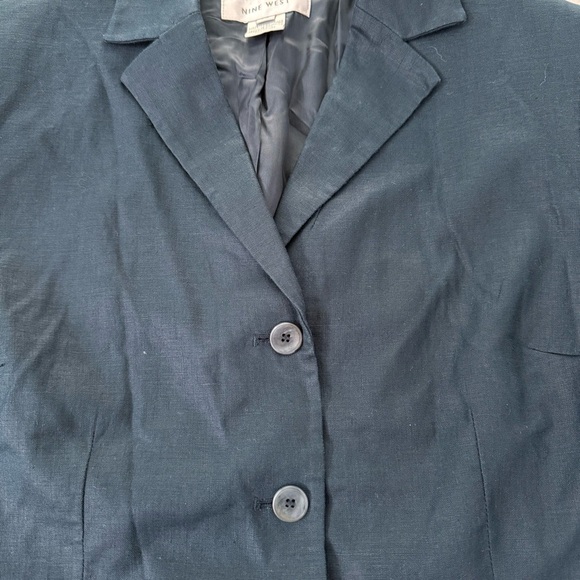 Women’s Nine West Linen Long Sleeve Button Down Blazer Jacket Size 10 - Picture 3 of 15